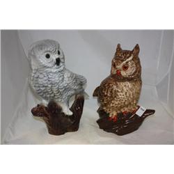 Lot Of 2 Life Size Porcelain/Ceramic Owls