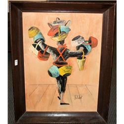 Framed Oil on Canvas by Bellentant Framed Oil on Canvas 35 x 27