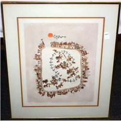 Framed Print of a Horse Corral by Christine Thouzeau Framed Print signed  Christine Thouzeau 25 x 29