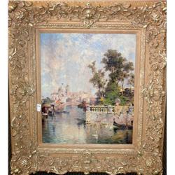 Framed Oil on Canvas of Venice Beautiful Frame Framed Oil on Canvas 39 x 33