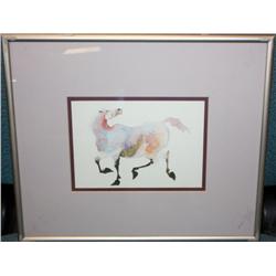 Framed print of Horse Fat Bellys horse Laugh Mini Framed Print 12 x 14