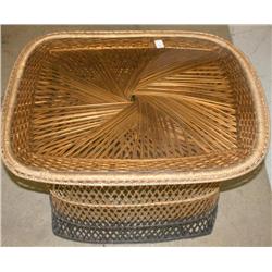 Glass Top Wicker Table