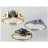 Image 1 : (3) 10kt Gold Diamond Tanzanite Sapphire Rings Being Sold Times The Money Total Retail $4,610     En