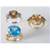 Image 1 : (3) 14kt Gold Blue Topaz Citrine Ladies Rings Being Sold Times The Money Total Retail $6,085     6.0