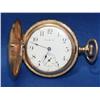 Image 2 : Elgin Engraved Gold Filled Case Pocket Watch Fancy Porcelain Face c. 1890 Runs