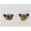 Image 1 : 22kt Sapphire Ruby Emerald Diamond Earring Set 22kt Yellow Gold Retail Value $3,150