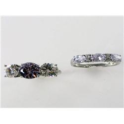 (2) Silver Rings Natural Stones Topaz Being Sold Times The Money Total Retail $970     Purple Topaz 