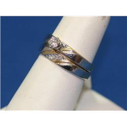 14k Gold Diamond Wedding Band Set 0.25ctw