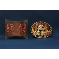 Lot of 2 Belt Buckles Tattoo Johnny Licensed Buckle Fear No Evil Buckle