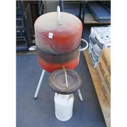 BBQ Grill & Small Plant Holder