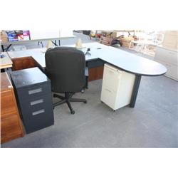 Office Desk w/ Chair and 2 Filing Cabinets