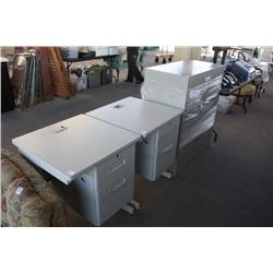 Set of 2 Drawer Tables & 2 Cabinets