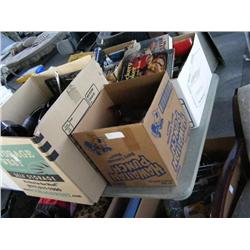 Table Lot of Misc. Items & 2 Chairs