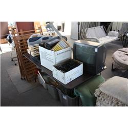 Table Lot of Misc Small T.V., Video Tapes