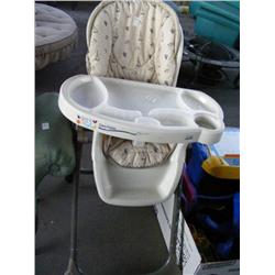 High Chair & Box of Children's Toys