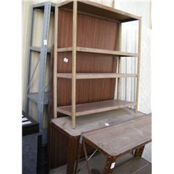 Lot of Misc. Metal Shelves & Folding Tables