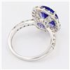Image 3 : 4.77 ctw Tanzanite and 1.71 ctw Diamond 18K White Gold Ring