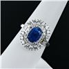 Image 3 : 2.98 ctw UNHEATED Blue BURMESE Sapphire and 1.37 ctw Diamond Platinum Ring (GIA