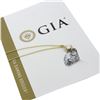Image 7 : Antique Gold .69 ctw GIA Round Prong Diamond Solitaire Target Pendant & Chain