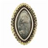 Image 4 : Antique Victorian 12k Yellow Gold Enamel Work Engraved Mourning Navette Ring