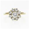 Image 4 : 18k Yellow Gold 0.93 ctw Fine Round Brilliant Diamond Petite Flower Cluster Ring