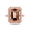 Image 1 : 7.76 ctw Morganite and 0.91 ctw Diamond 14K Rose Gold Ring