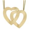 Image 2 : Tiffany & Co. 14K Gold Interlocking Fluted Heart Slide Pendant Dual Snake Chain