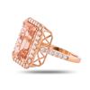Image 2 : 7.76 ctw Morganite and 0.91 ctw Diamond 14K Rose Gold Ring