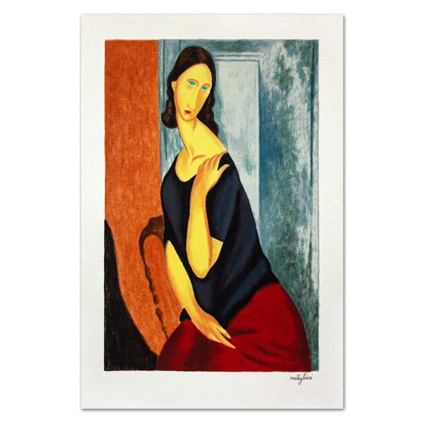 Jenne Hebuterne Con La Mano Sulla Spalla Sinistra by Modigliani (1884-1920)