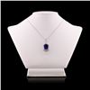Image 3 : 9.22 ctw Tanzanite and 0.85 ctw Diamond Platinum Pendant (GIA CERTIFIED)