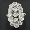 Image 2 : Antique Edwardian Gold & Platinum 2.5 ctw Old European Diamond Long Dinner Ring