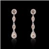 Image 2 : 4.01 ctw Diamond 18K White Gold Dangle Earrings