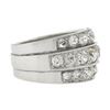 Image 5 : Antique Edwardian Platinum 2.75 ctw Chunky Old Mine Diamond 3 Row Wide Band Ring
