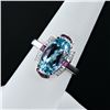 Image 1 : 4.13 ctw Aquamarine, 0.44 ctw Ruby and 0.08 ctw Diamond Platinum Ring