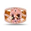 Image 1 : 5.36 ctw Morganite and 0.78 ctw Diamond 14K Rose Gold Ring