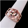 Image 3 : 5.36 ctw Morganite and 0.78 ctw Diamond 14K Rose Gold Ring