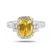 Image 2 : 3.09 ctw UNHEATED Yellow Sapphire and 0.43 ctw Diamond 18K White and Yellow Gold