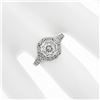 Image 3 : Antique Edwardian Platinum 0.61 ctw Diamond Octagonal Milgrain Engagement Ring