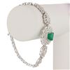 Image 2 : 3.75 ctw Emerald and 4.42 ctw Diamond 18K White Gold Bracelet