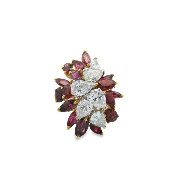 18kt YG Ruby and Diamond Ring