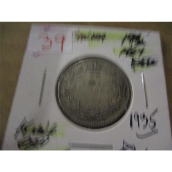 1935 CANADA KING GEORGE V SILVER QUARTER