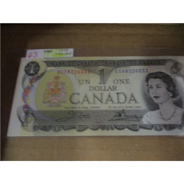 1973 CRISP UNCIRCULATED LAST OF CANADA $1 BILL