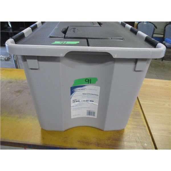 ESTATE:  18 GALLON GRAY TOTE C/W LID