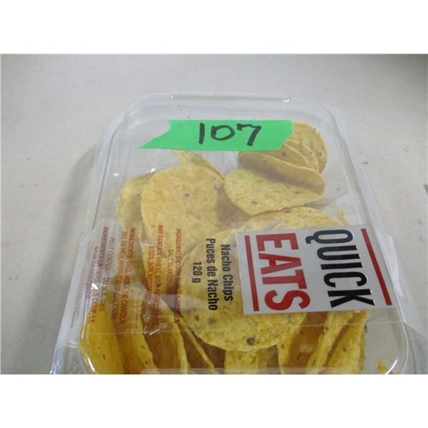SHELF PULLS (AS IS):  NACHO CHIPS (120G) - CONTAINER
