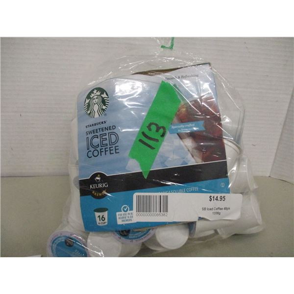 SHELF PULLS (AS IS):  STARBUCKS SWEETENED ICE COFFEE (50 K-CUPS) - BAG