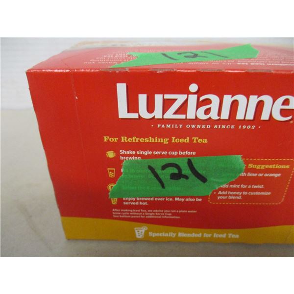 SHELF PULLS (AS IS):  LUZIANNE ICED TEA & LEMONADE HALF & HALF (12 K-CUPS) - BOX