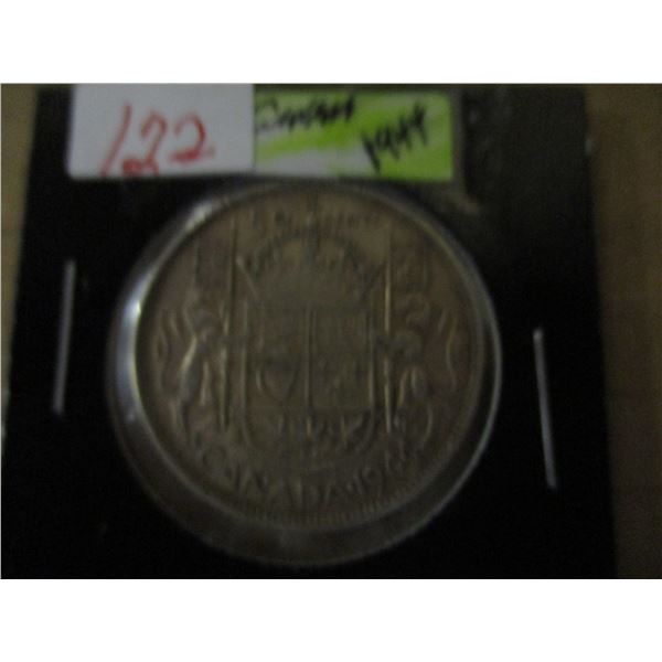 1944 CANADA KING GEORGE VI SILVER HALF DOLLAR