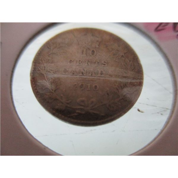 1910 KING EDWARD VII CANADA SILVER DIME