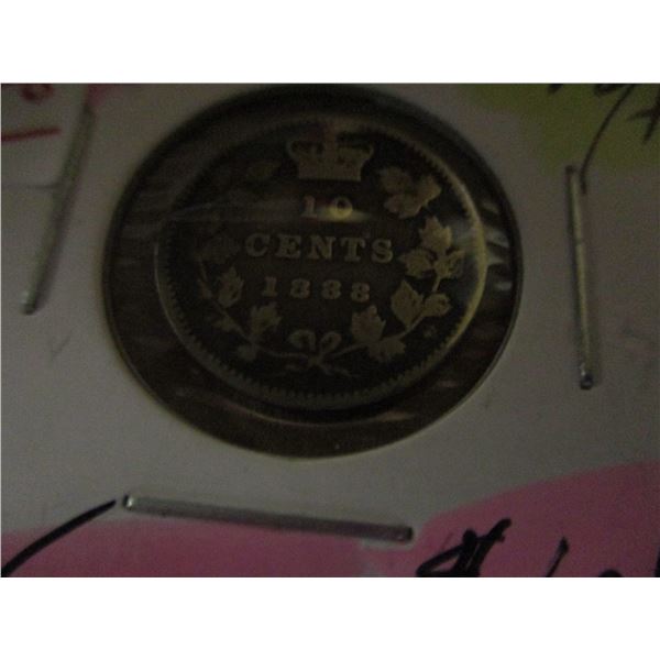 1888 VG/4 VICTORIAN CANADA SILVER DIME