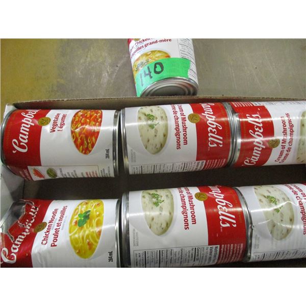 FREIGHT DAMAGE (AS IS):  FLAT C/W 7 CANS CAMPBELL'S SOUP